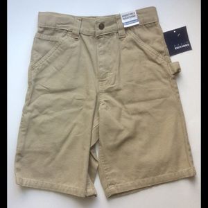 Basic Editions Khaki Shorts Adjustable Waist Boys Size 7 Pockets School Uniform